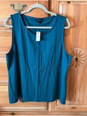NWT XL Talbots Teal Scoop Neck Sleeveless Top